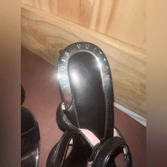 Louis Vuitton Monogram Satin Sandal Heels w/COA - Picture 10 of 11